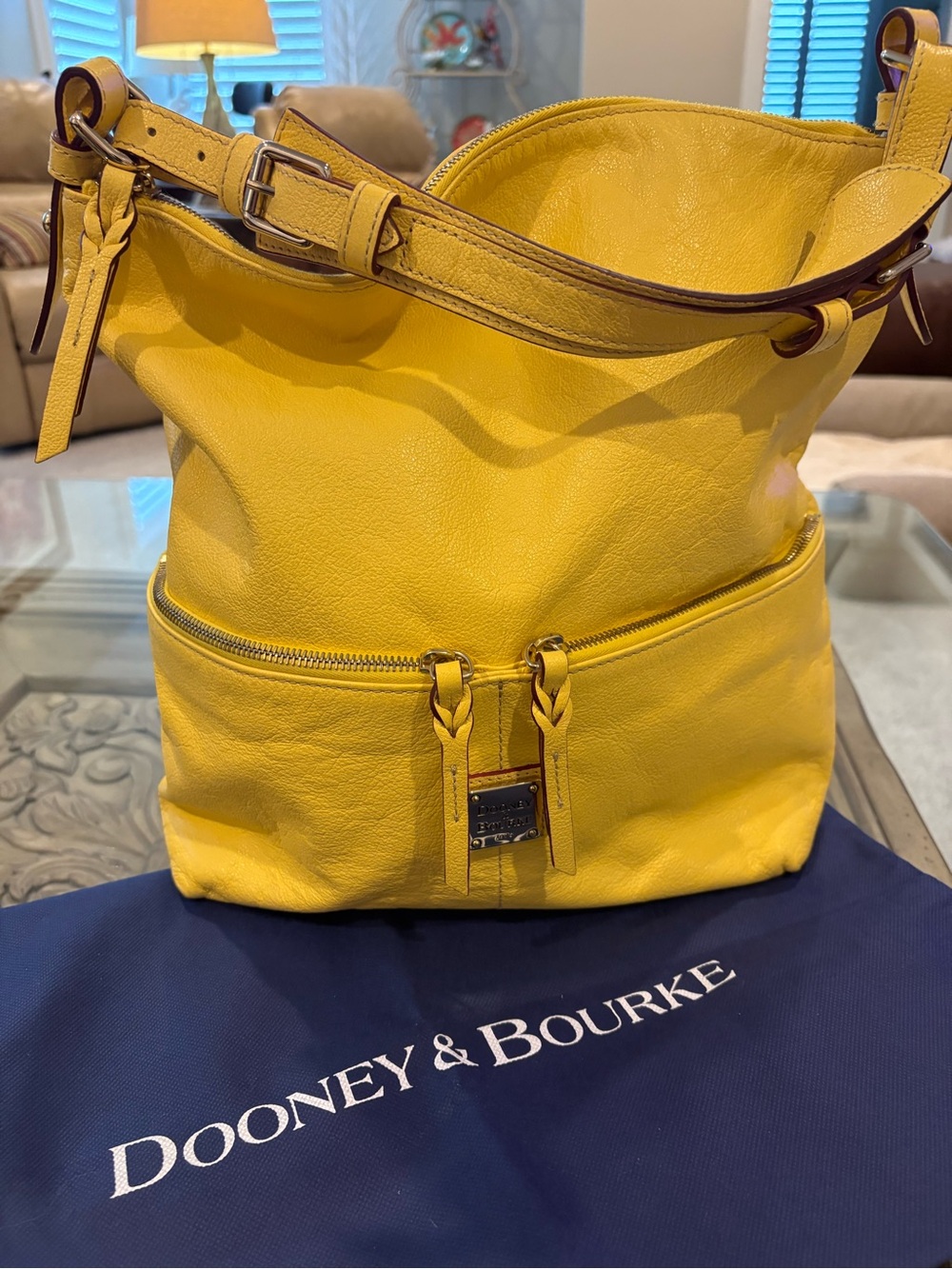 Dooney & Bourke Sunny Yellow All Weather Leather Shoulder Bag